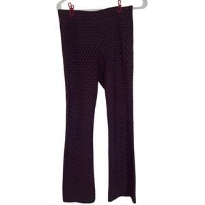 Zara Slim Fit Polyester Black and Red Pull On Pants Flare Leg